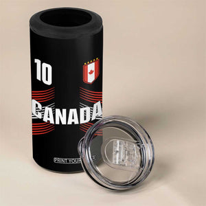 Canada Soccer Sports Graphic Number 10 Jersey Style 4 in 1 Can Cooler Tumbler Proud Canadian Football Fans Game Day Pride TS02 Print Your Wear