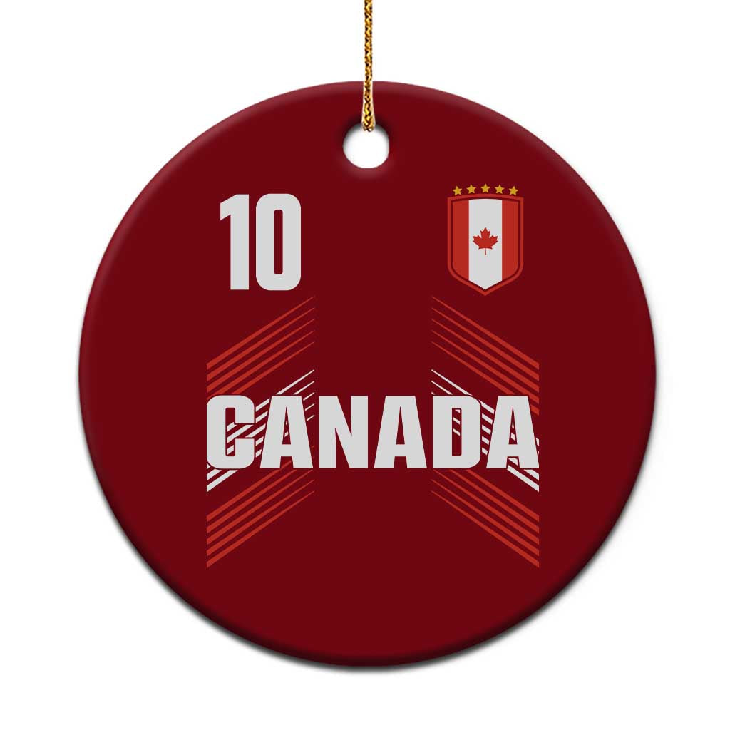 Canada Soccer Sports Graphic Number 10 Jersey Style Ceramic Ornament Proud Canadian Football Fans Game Day Pride TS02 1pc Red Print Your Wear