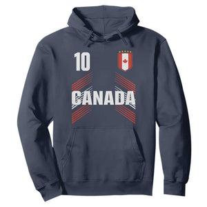 Canada Soccer Sports Graphic Number 10 Jersey Style Hoodie Proud Canadian Football Fans Game Day Pride TS02 Navy Print Your Wear