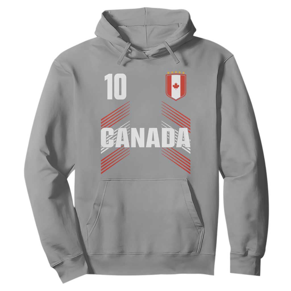 Canada Soccer Sports Graphic Number 10 Jersey Style Hoodie Proud Canadian Football Fans Game Day Pride TS02 Sport Gray Print Your Wear