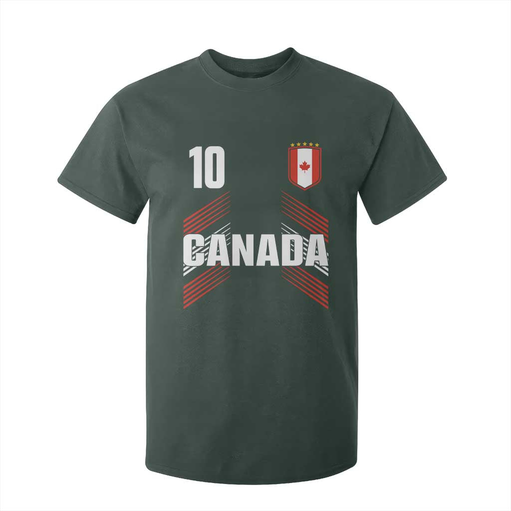Canada Soccer Sports Graphic Number 10 Jersey Style T Shirt For Kid Proud Canadian Football Fans Game Day Pride TS02 Dark Forest Green Print Your Wear