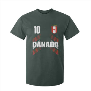 Canada Soccer Sports Graphic Number 10 Jersey Style T Shirt For Kid Proud Canadian Football Fans Game Day Pride TS02 Dark Forest Green Print Your Wear