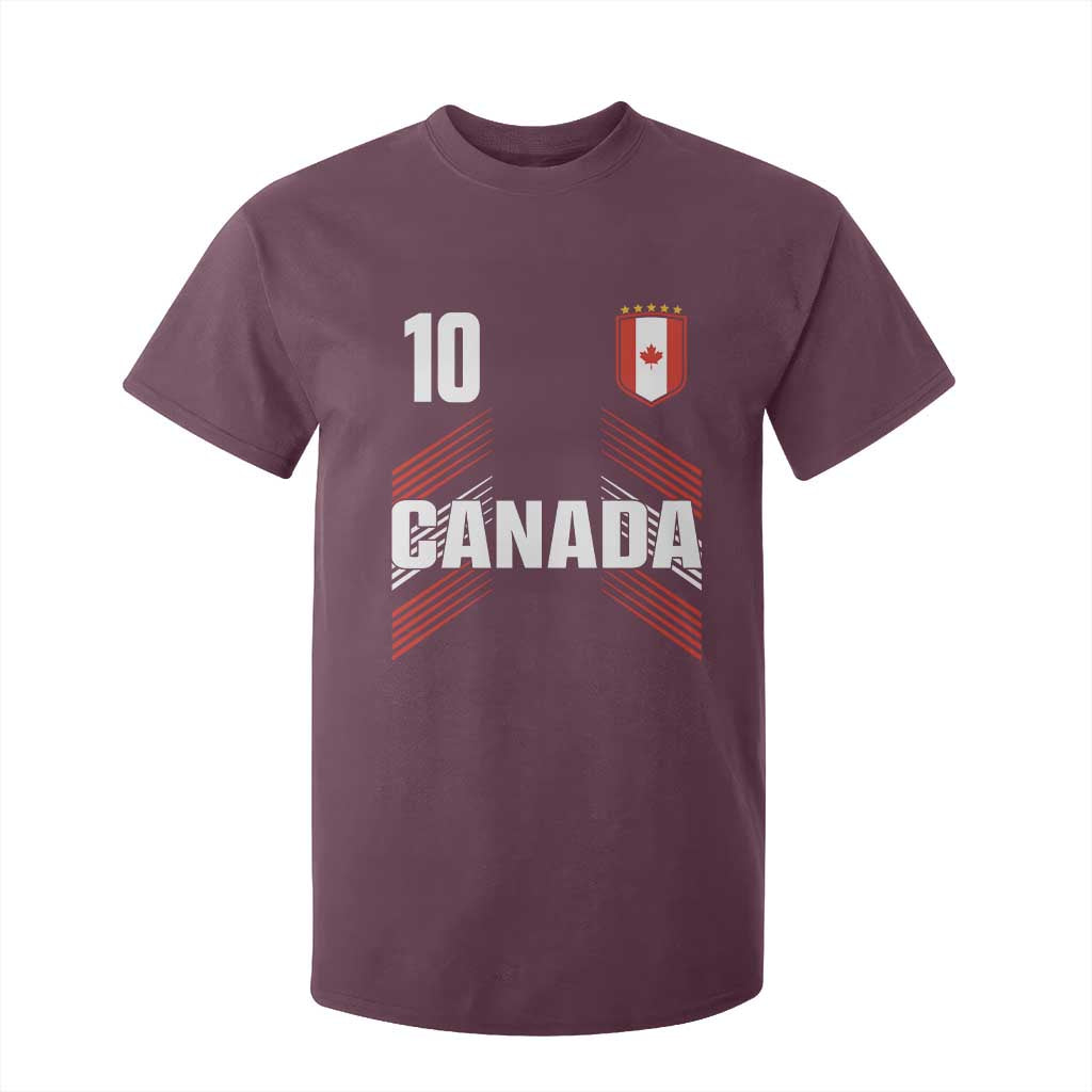 Canada Soccer Sports Graphic Number 10 Jersey Style T Shirt For Kid Proud Canadian Football Fans Game Day Pride TS02 Maroon Print Your Wear