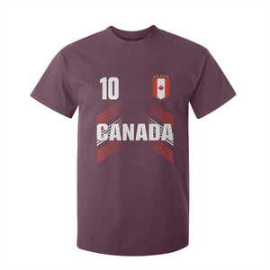 Canada Soccer Sports Graphic Number 10 Jersey Style T Shirt For Kid Proud Canadian Football Fans Game Day Pride TS02 Maroon Print Your Wear