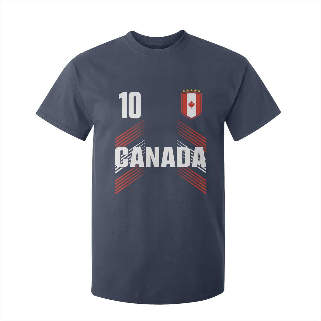 Canada Soccer Sports Graphic Number 10 Jersey Style T Shirt For Kid Proud Canadian Football Fans Game Day Pride TS02 Navy Print Your Wear