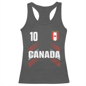 Canada Soccer Sports Graphic Number 10 Jersey Style Racerback Tank Top Proud Canadian Football Fans Game Day Pride TS02 Dark Heather Print Your Wear