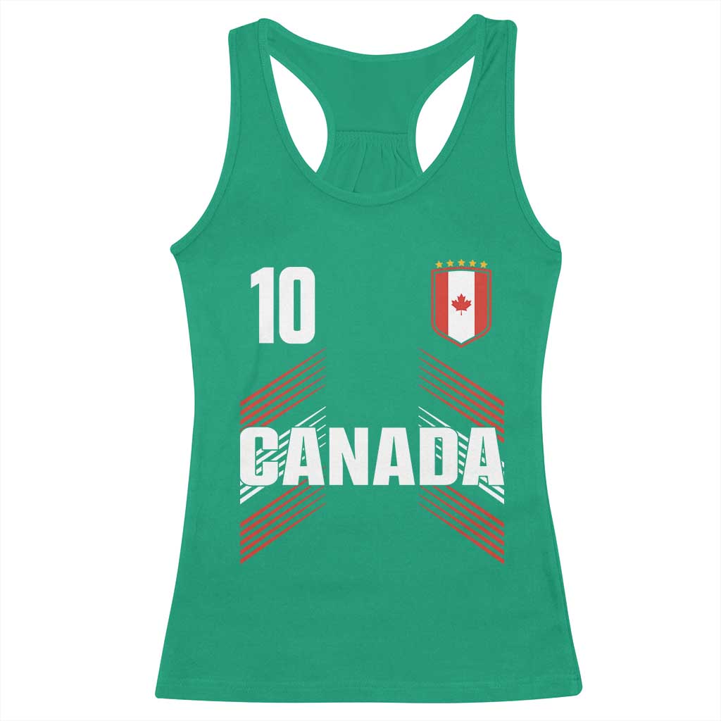 Canada Soccer Sports Graphic Number 10 Jersey Style Racerback Tank Top Proud Canadian Football Fans Game Day Pride TS02 Irish Green Print Your Wear