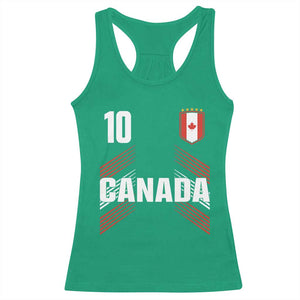 Canada Soccer Sports Graphic Number 10 Jersey Style Racerback Tank Top Proud Canadian Football Fans Game Day Pride TS02 Irish Green Print Your Wear