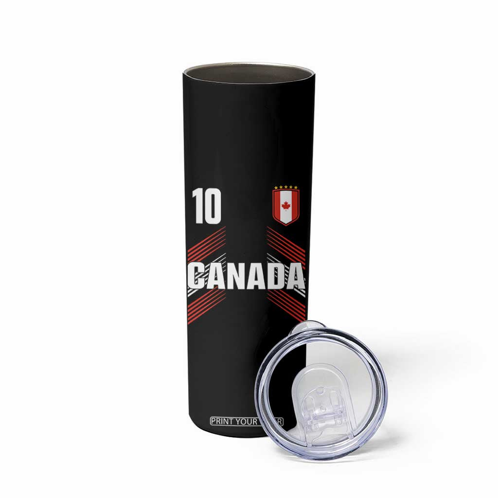 Canada Soccer Sports Graphic Number 10 Jersey Style Skinny Tumbler Proud Canadian Football Fans Game Day Pride TS02 Print Your Wear