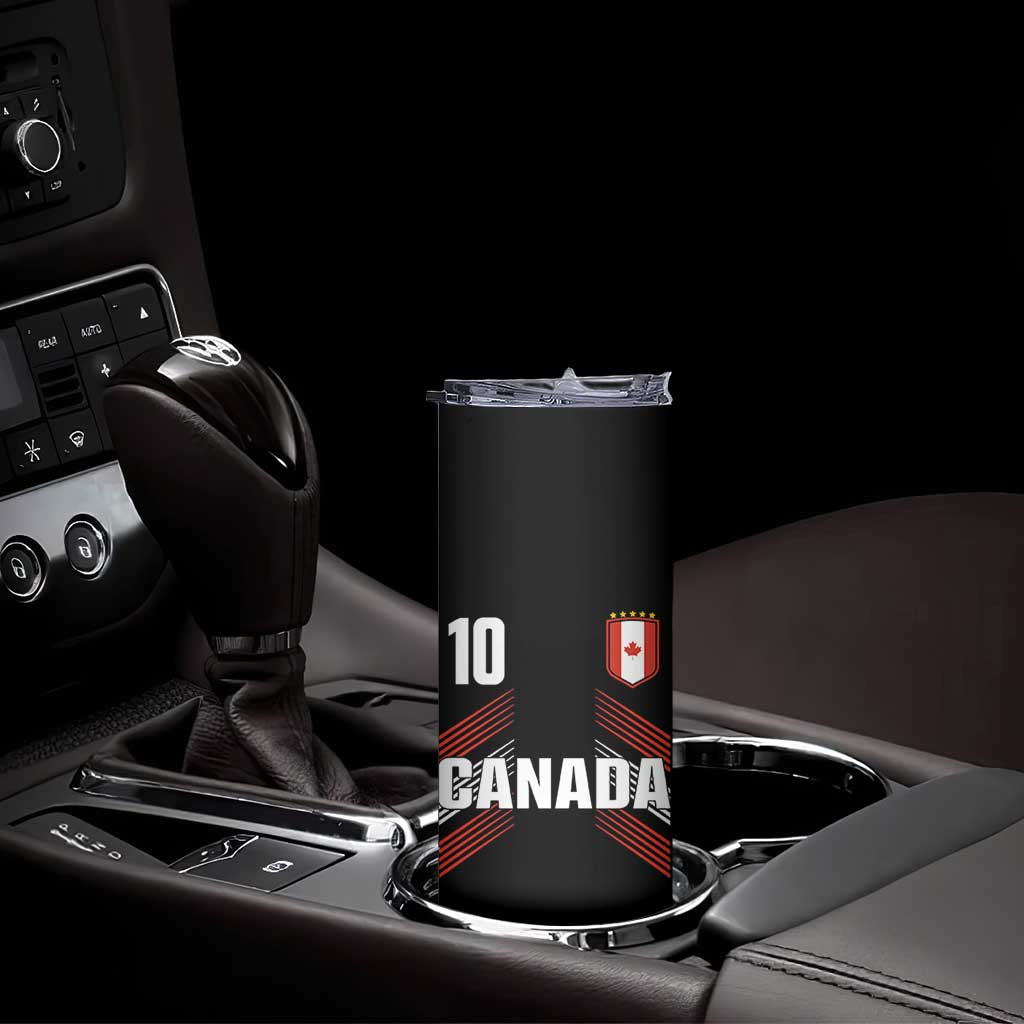 Canada Soccer Sports Graphic Number 10 Jersey Style Skinny Tumbler Proud Canadian Football Fans Game Day Pride TS02 Print Your Wear