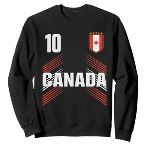 Canada Soccer Sports Graphic Number 10 Jersey Style Sweatshirt Proud Canadian Football Fans Game Day Pride TS02 Black Print Your Wear
