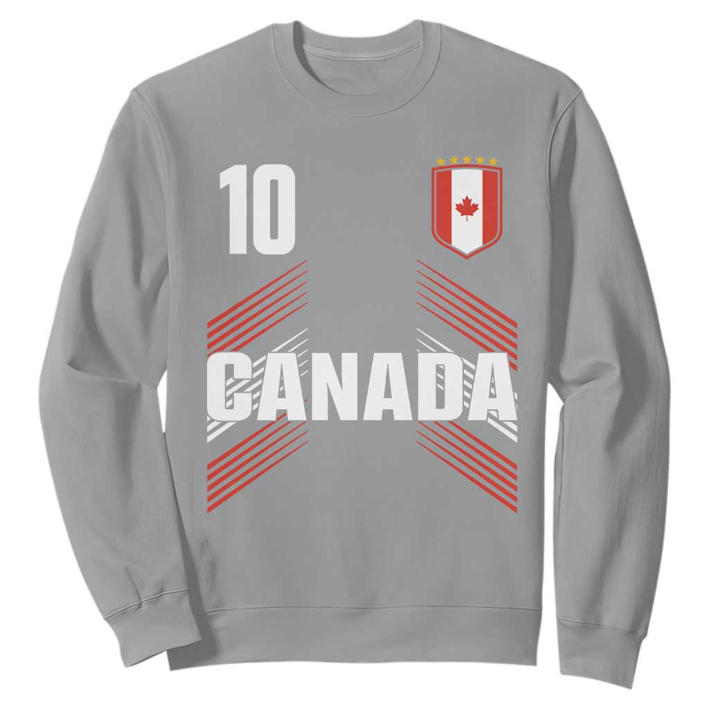 Canada Soccer Sports Graphic Number 10 Jersey Style Sweatshirt Proud Canadian Football Fans Game Day Pride TS02 Sport Gray Print Your Wear
