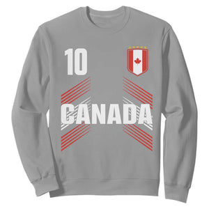 Canada Soccer Sports Graphic Number 10 Jersey Style Sweatshirt Proud Canadian Football Fans Game Day Pride TS02 Sport Gray Print Your Wear