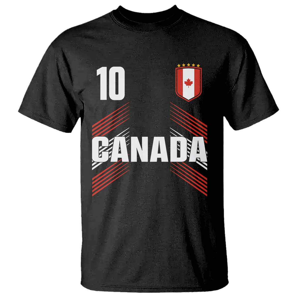 Canada Soccer Sports Graphic Number 10 Jersey Style T Shirt Proud Canadian Football Fans Game Day Pride TS02 Black Print Your Wear