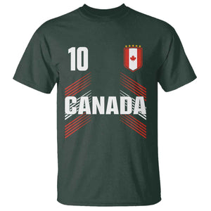 Canada Soccer Sports Graphic Number 10 Jersey Style T Shirt Proud Canadian Football Fans Game Day Pride TS02 Dark Forest Green Print Your Wear