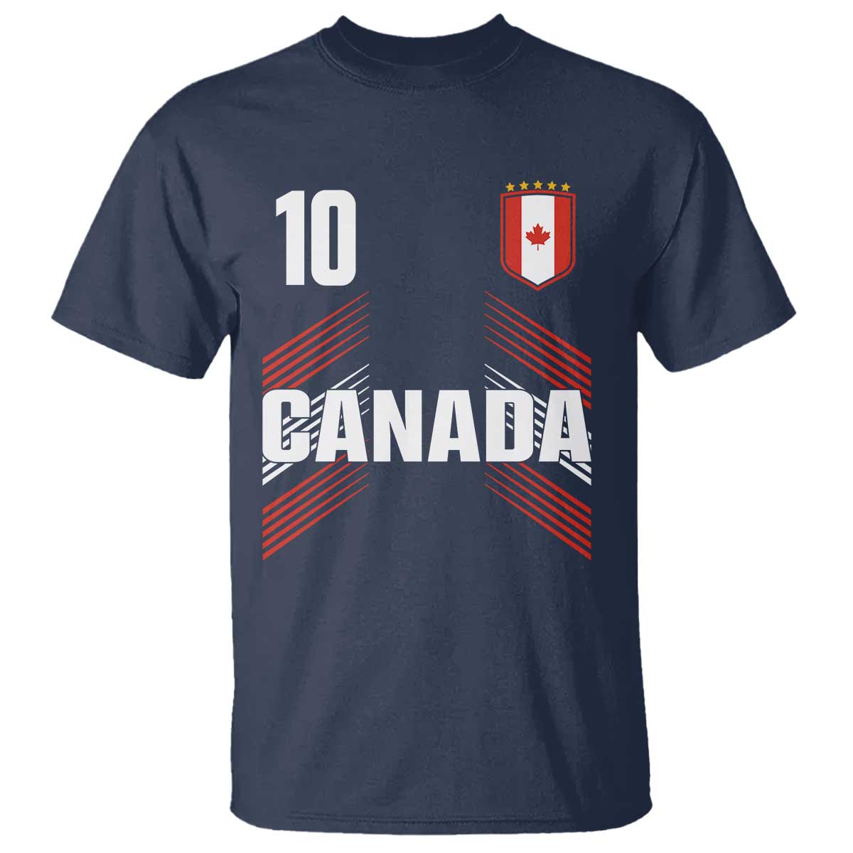 Canada Soccer Sports Graphic Number 10 Jersey Style T Shirt Proud Canadian Football Fans Game Day Pride TS02 Navy Print Your Wear