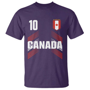 Canada Soccer Sports Graphic Number 10 Jersey Style T Shirt Proud Canadian Football Fans Game Day Pride TS02 Purple Print Your Wear