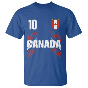 Canada Soccer Sports Graphic Number 10 Jersey Style T Shirt Proud Canadian Football Fans Game Day Pride TS02 Royal Blue Print Your Wear