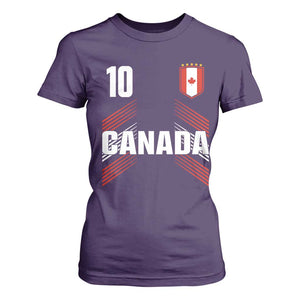 Canada Soccer Sports Graphic Number 10 Jersey Style T Shirt For Women Proud Canadian Football Fans Game Day Pride TS02 Purple Print Your Wear