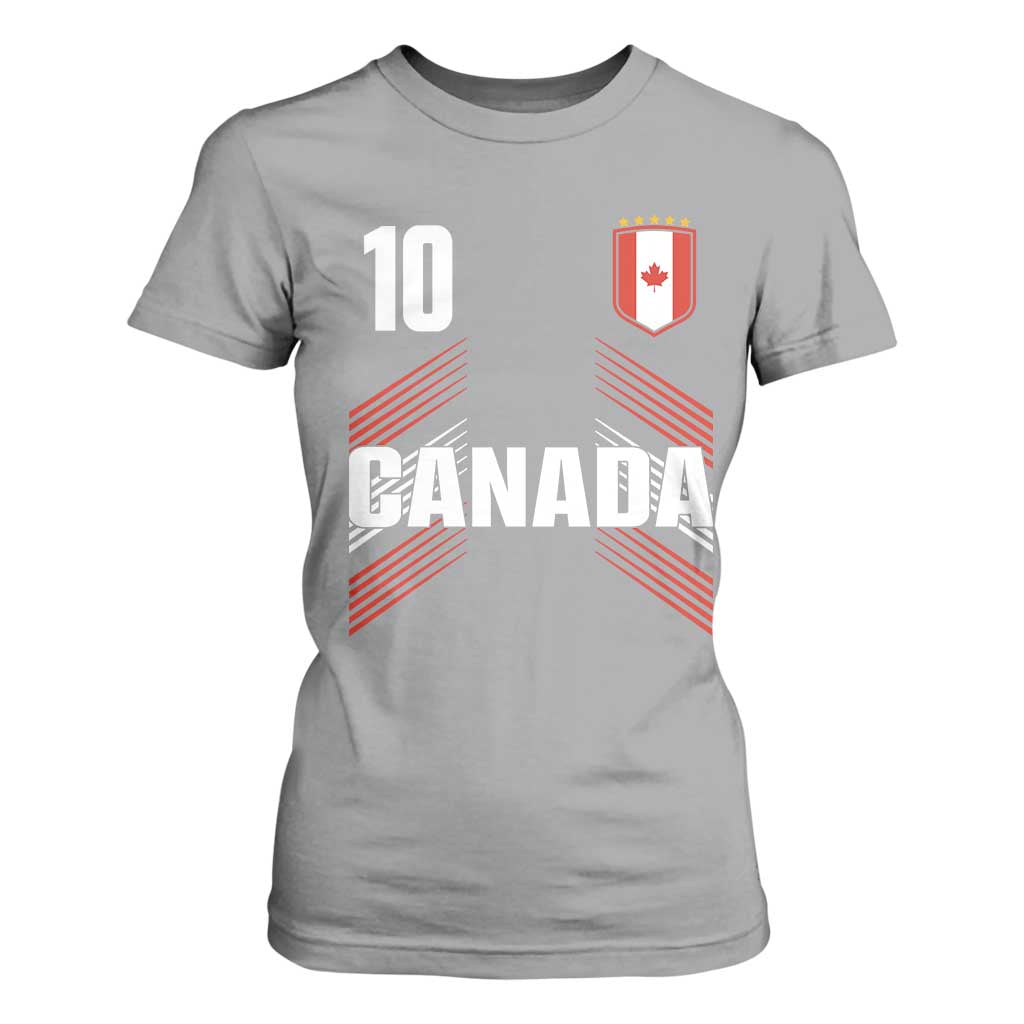 Canada Soccer Sports Graphic Number 10 Jersey Style T Shirt For Women Proud Canadian Football Fans Game Day Pride TS02 Sport Gray Print Your Wear
