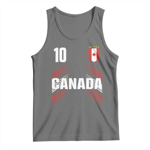 Canada Soccer Sports Graphic Number 10 Jersey Style Tank Top Proud Canadian Football Fans Game Day Pride TS02 Black Heather Print Your Wear