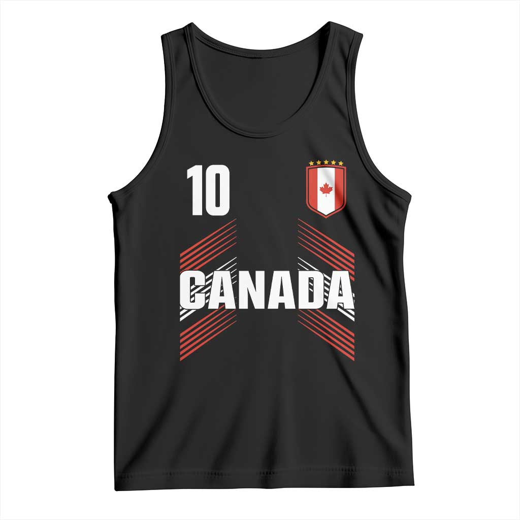 Canada Soccer Sports Graphic Number 10 Jersey Style Tank Top Proud Canadian Football Fans Game Day Pride TS02 Black Print Your Wear