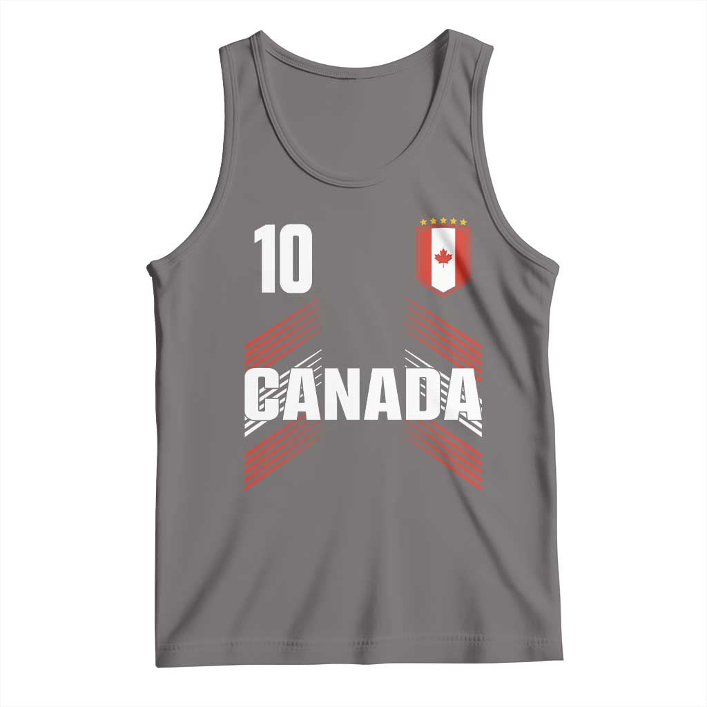 Canada Soccer Sports Graphic Number 10 Jersey Style Tank Top Proud Canadian Football Fans Game Day Pride TS02 Deep Heather Print Your Wear
