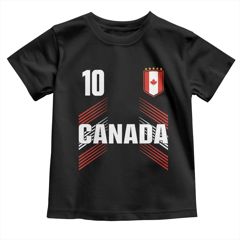 Canada Soccer Sports Graphic Number 10 Jersey Style Toddler T Shirt Proud Canadian Football Fans Game Day Pride TS02 Black Print Your Wear