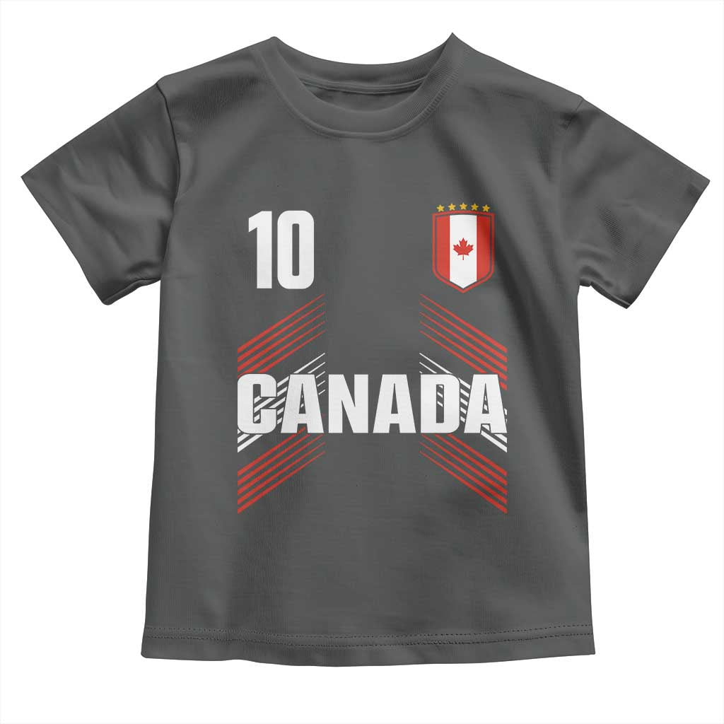 Canada Soccer Sports Graphic Number 10 Jersey Style Toddler T Shirt Proud Canadian Football Fans Game Day Pride TS02 Dark Heather Print Your Wear