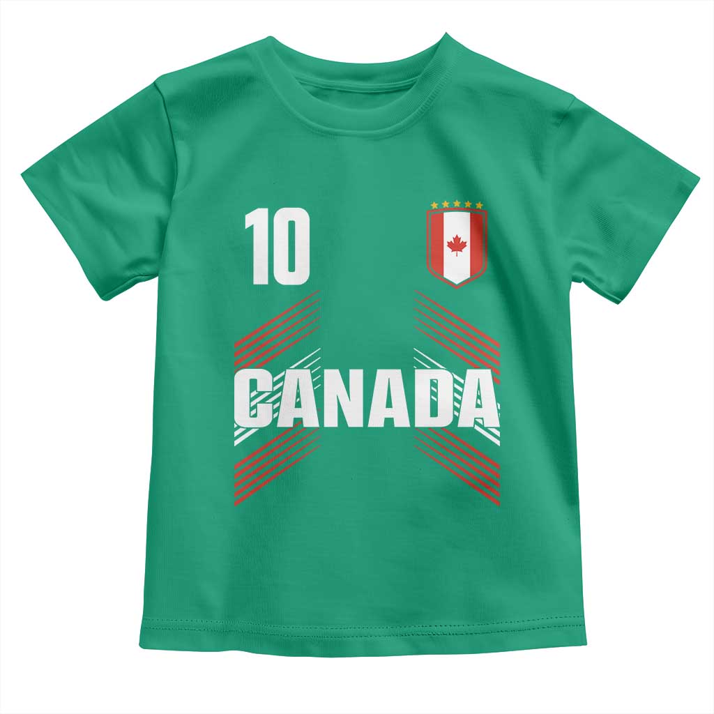 Canada Soccer Sports Graphic Number 10 Jersey Style Toddler T Shirt Proud Canadian Football Fans Game Day Pride TS02 Irish Green Print Your Wear