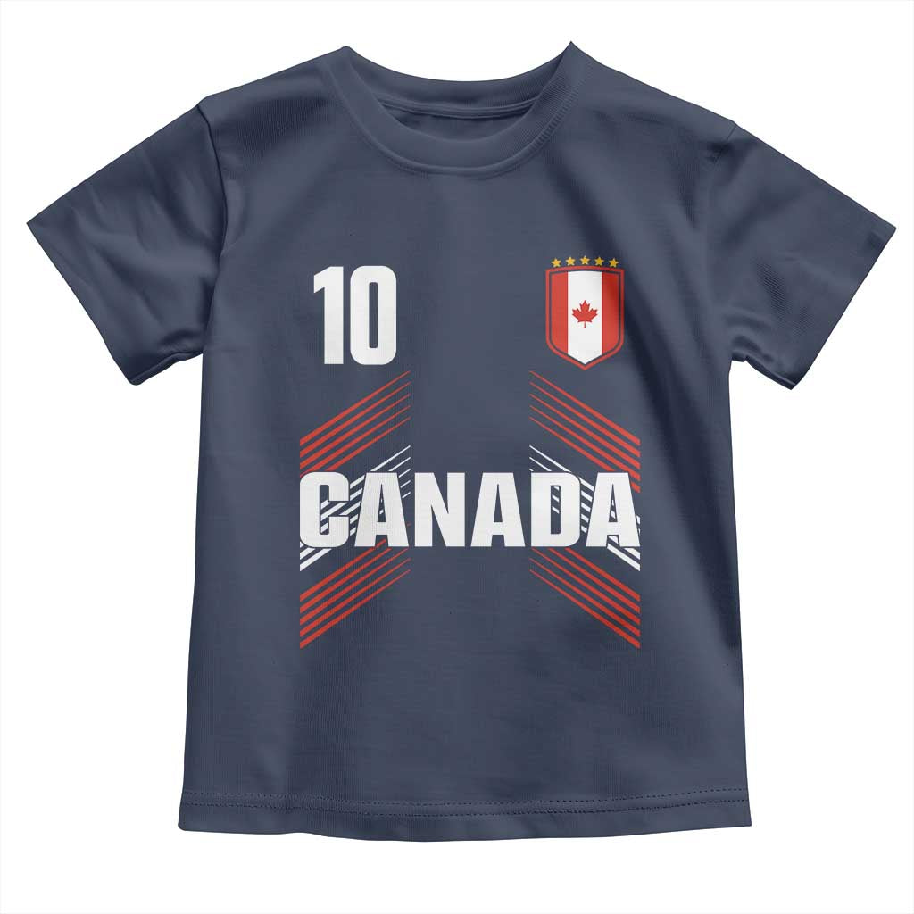 Canada Soccer Sports Graphic Number 10 Jersey Style Toddler T Shirt Proud Canadian Football Fans Game Day Pride TS02 Navy Print Your Wear