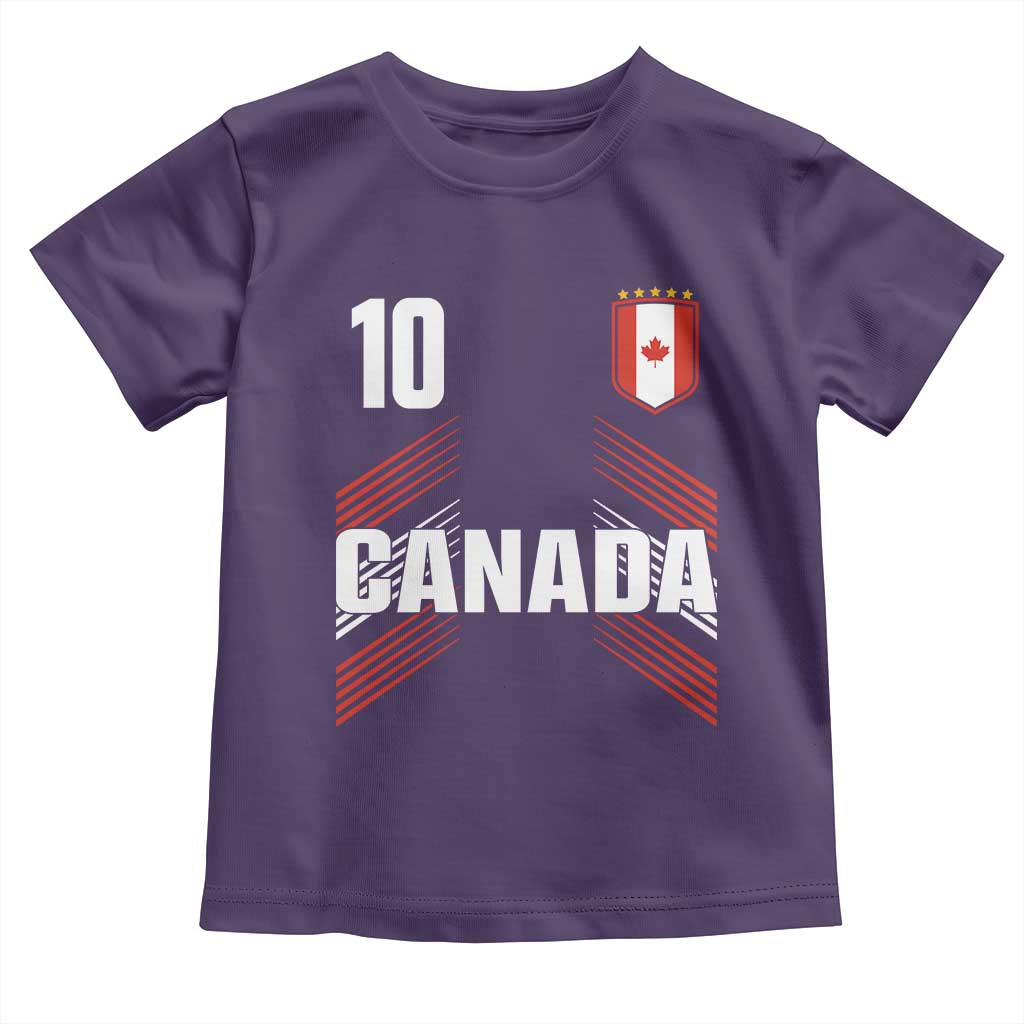 Canada Soccer Sports Graphic Number 10 Jersey Style Toddler T Shirt Proud Canadian Football Fans Game Day Pride TS02 Purple Print Your Wear