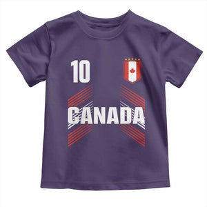 Canada Soccer Sports Graphic Number 10 Jersey Style Toddler T Shirt Proud Canadian Football Fans Game Day Pride TS02 Purple Print Your Wear