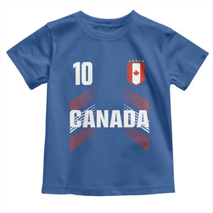 Canada Soccer Sports Graphic Number 10 Jersey Style Toddler T Shirt Proud Canadian Football Fans Game Day Pride TS02 Royal Blue Print Your Wear