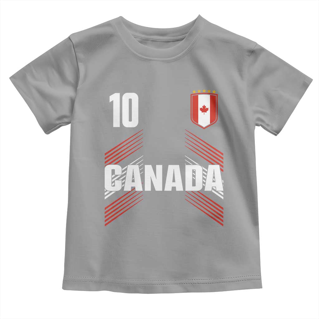 Canada Soccer Sports Graphic Number 10 Jersey Style Toddler T Shirt Proud Canadian Football Fans Game Day Pride TS02 Sport Gray Print Your Wear