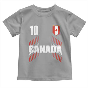 Canada Soccer Sports Graphic Number 10 Jersey Style Toddler T Shirt Proud Canadian Football Fans Game Day Pride TS02 Sport Gray Print Your Wear