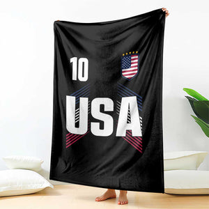 USA Soccer Sports Graphic Number 10 Jersey Style Throw Blanket Proud Fans Game Day Pride TS02 Print Your Wear
