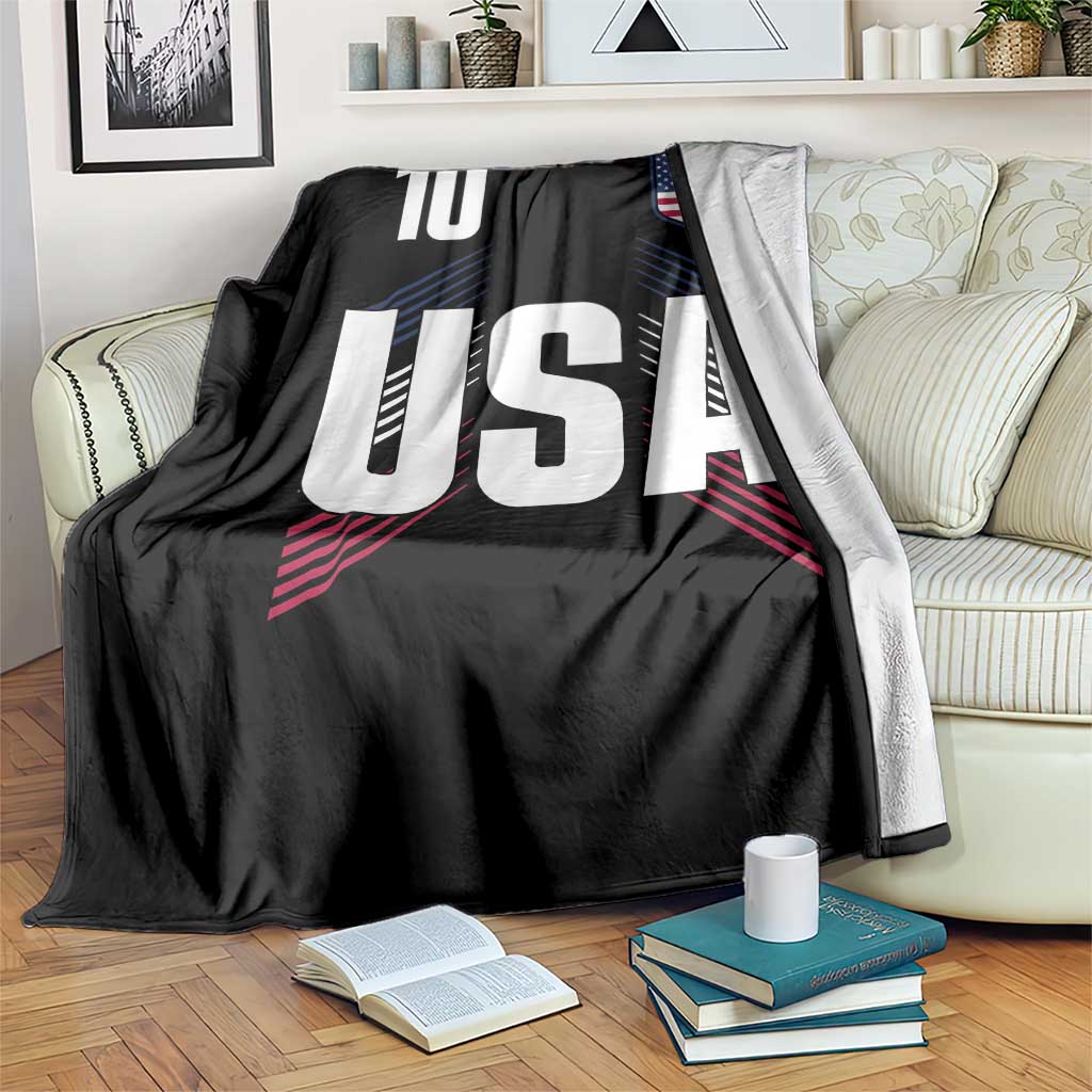 USA Soccer Sports Graphic Number 10 Jersey Style Throw Blanket Proud Fans Game Day Pride TS02 Print Your Wear