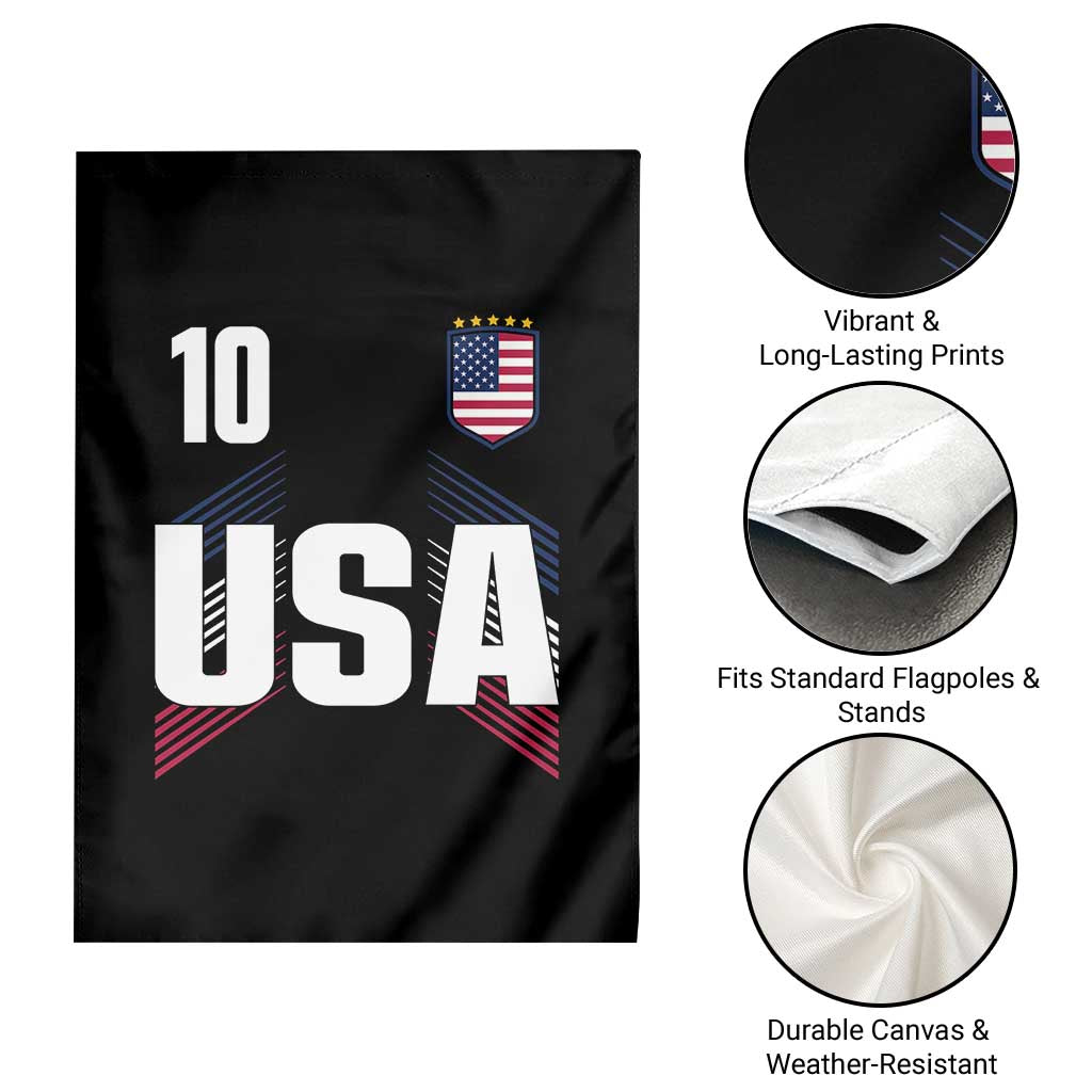 USA Soccer Sports Graphic Number 10 Jersey Style Garden Flag Proud Fans Game Day Pride TS02 Print Your Wear