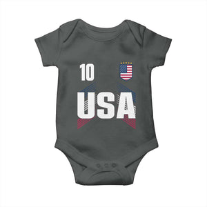USA Soccer Sports Graphic Number 10 Jersey Style Baby Onesie Proud Fans Game Day Pride TS02 Dark Heather Print Your Wear