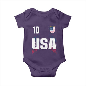 USA Soccer Sports Graphic Number 10 Jersey Style Baby Onesie Proud Fans Game Day Pride TS02 Purple Print Your Wear