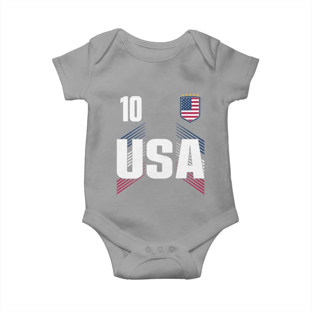 USA Soccer Sports Graphic Number 10 Jersey Style Baby Onesie Proud Fans Game Day Pride TS02 Sport Gray Print Your Wear