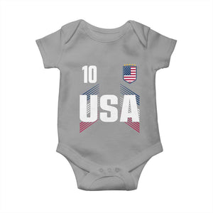 USA Soccer Sports Graphic Number 10 Jersey Style Baby Onesie Proud Fans Game Day Pride TS02 Sport Gray Print Your Wear
