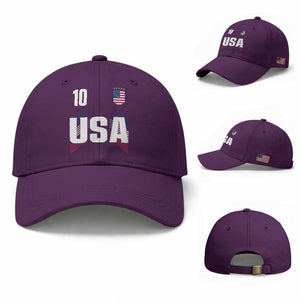 USA Soccer Sports Graphic Number 10 Jersey Style Baseball Cap Proud Fans Game Day Pride TS02 Baseball Cap Universal Fit Purple Print Your Wear