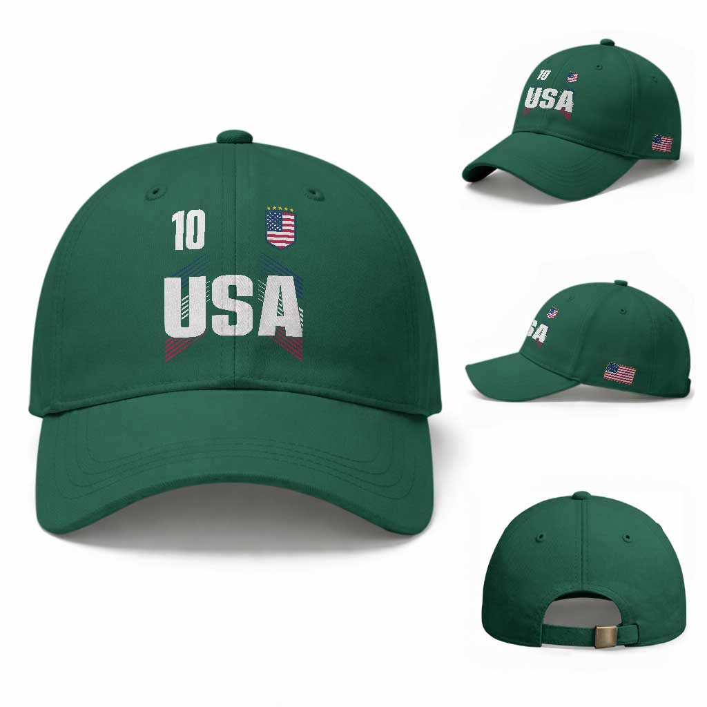 USA Soccer Sports Graphic Number 10 Jersey Style Baseball Cap Proud Fans Game Day Pride TS02 Baseball Cap Universal Fit Irish Green Print Your Wear