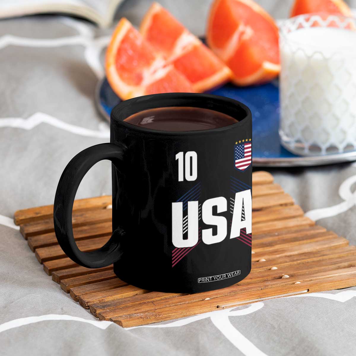 USA Soccer Sports Graphic Number 10 Jersey Style Coffee Mug Proud Fans Game Day Pride TS02 Print Your Wear