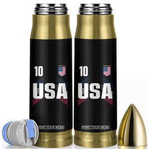 USA Soccer Sports Graphic Number 10 Jersey Style Bullet Tumbler Proud Fans Game Day Pride TS02 Black Print Your Wear