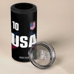 USA Soccer Sports Graphic Number 10 Jersey Style 4 in 1 Can Cooler Tumbler Proud Fans Game Day Pride TS02 Print Your Wear