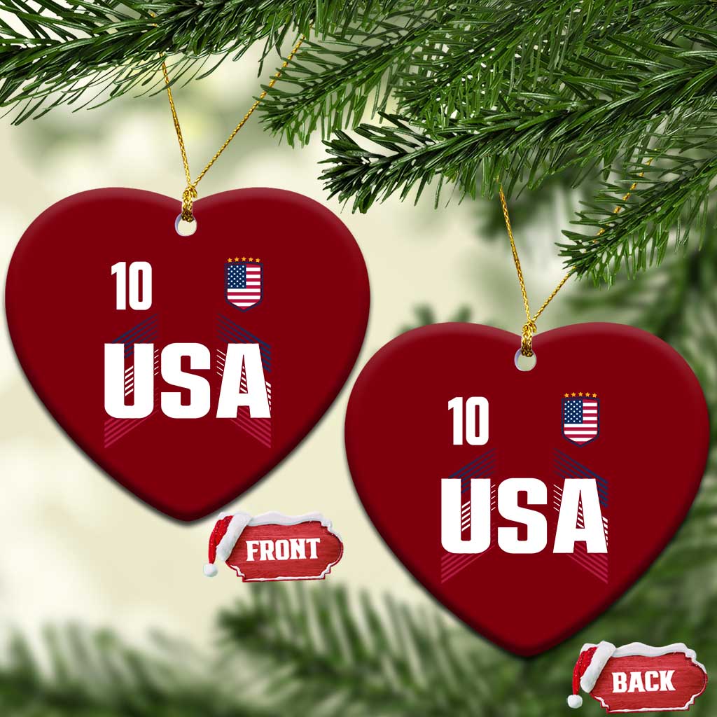 USA Soccer Sports Graphic Number 10 Jersey Style Ceramic Ornament Proud Fans Game Day Pride TS02 Print Your Wear