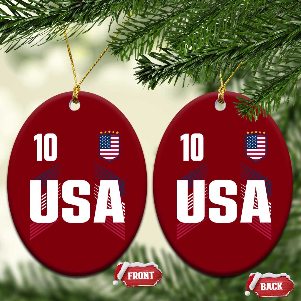 USA Soccer Sports Graphic Number 10 Jersey Style Ceramic Ornament Proud Fans Game Day Pride TS02 Print Your Wear